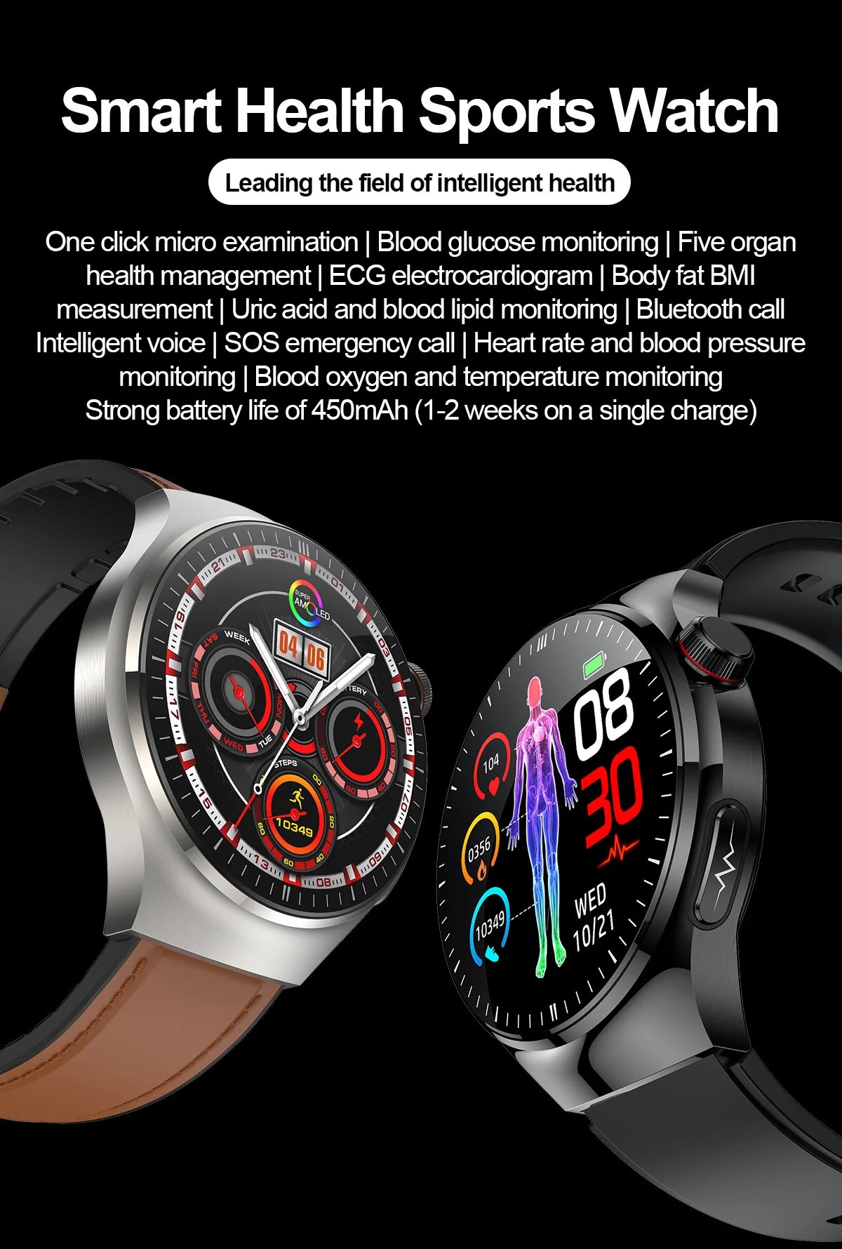 Medical Smartwatch 2025 – Health Guardian Pro